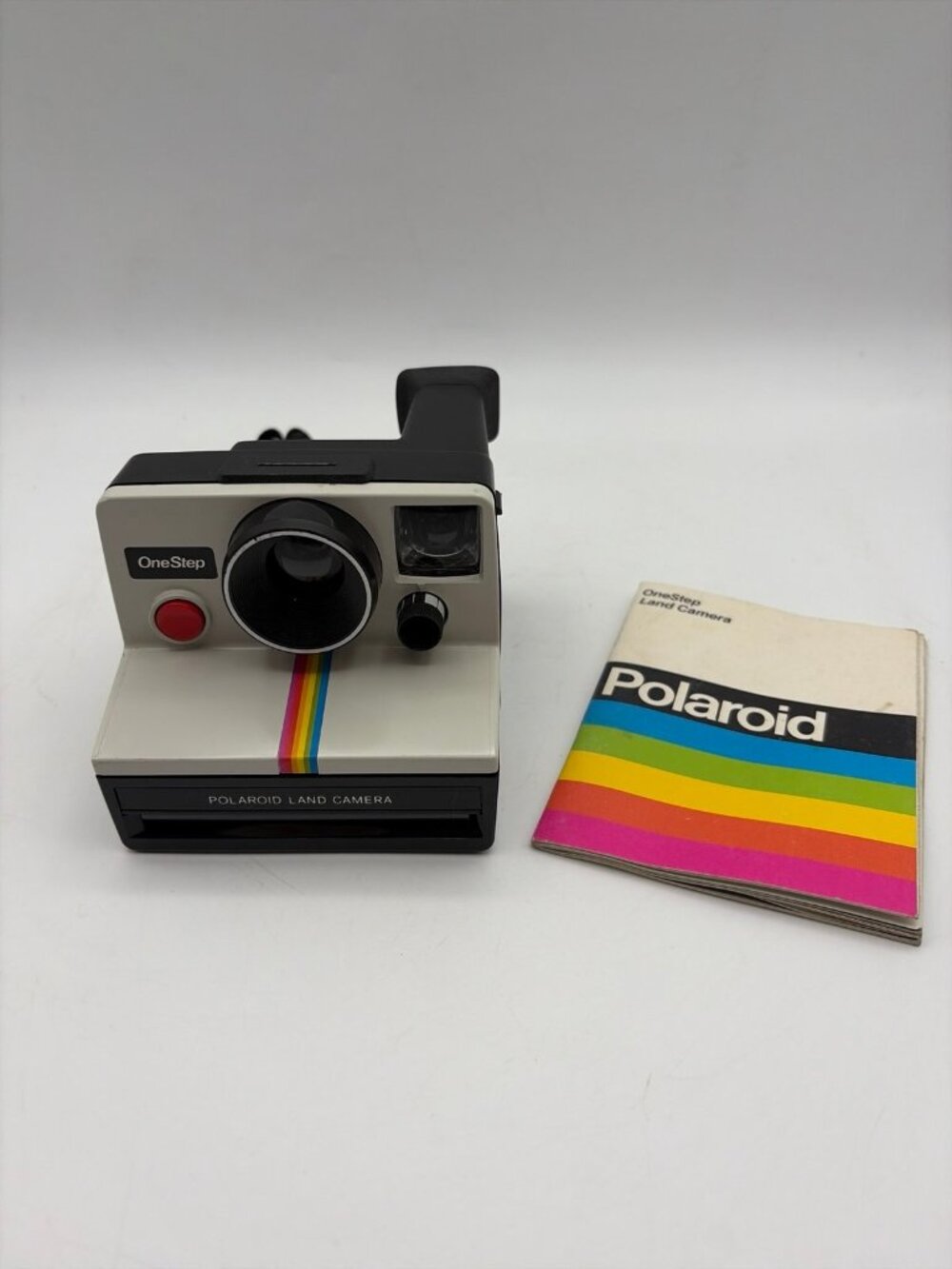 Vintage Polaroid Land Camera One Step Instant Rainbow Stripe Film Strap Tested